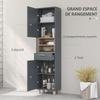 Bathroom Storage Cabinet with 2 Cupboards, Drawer, Open Compartments, Grey
