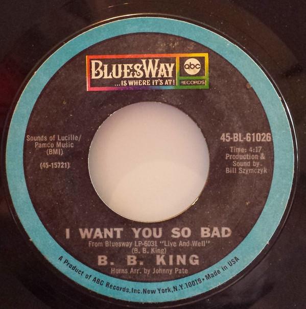 

7inch Record B.B. KING - Get Off My Back Woman / I Want You 45BL61026 BluesWay 1969 US Blues Used