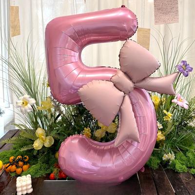 1pc Large Pink Number-Shaped Foil Balloons for Birthday Party Anniversary Festival Banquet Celebration Atmosphere and Decorative
