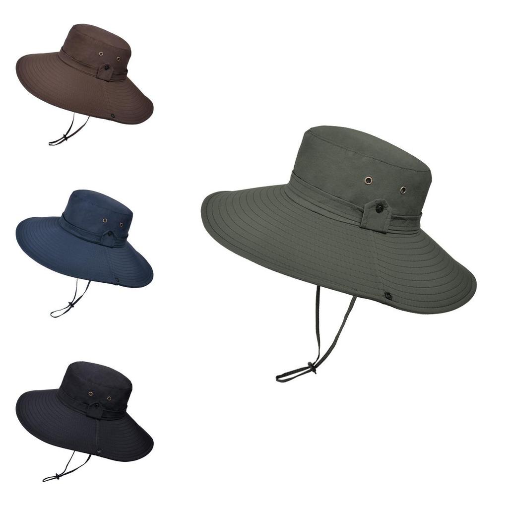 Fisherman Hat Men Sun Protection Waterproof Large Brim For Outdoor Summer Activities