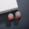 Red Drip Oil Flame Zircon Grillz - Eight Teeth Hip-Hop Jewelry for Halloween