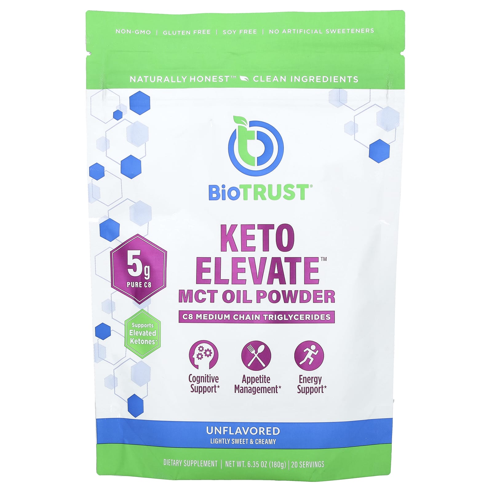 

BioTRUST, Keto Elevate™, масляний порошок MCT, без смаку, 6,35 унції (180 г)
