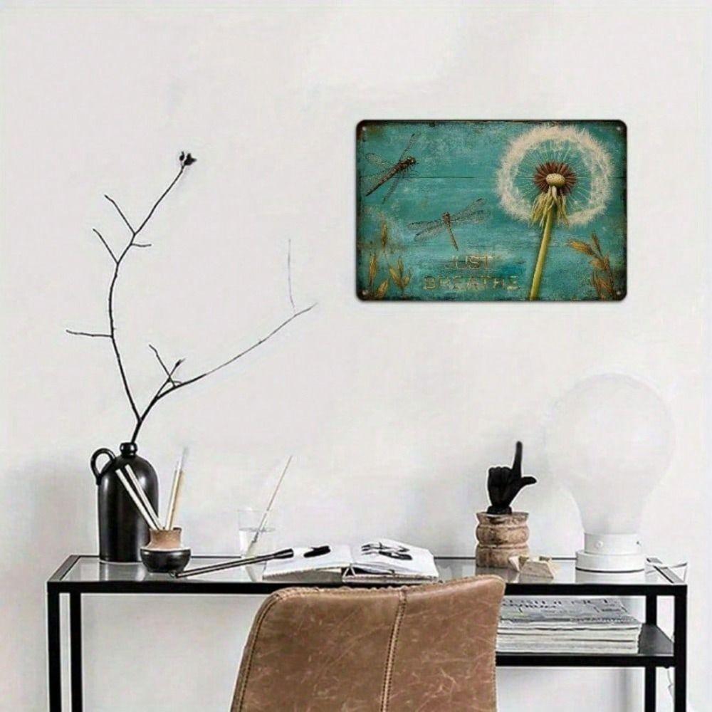 Metallposter Wandkunst Pusteblume Rustikale Heimdekoration