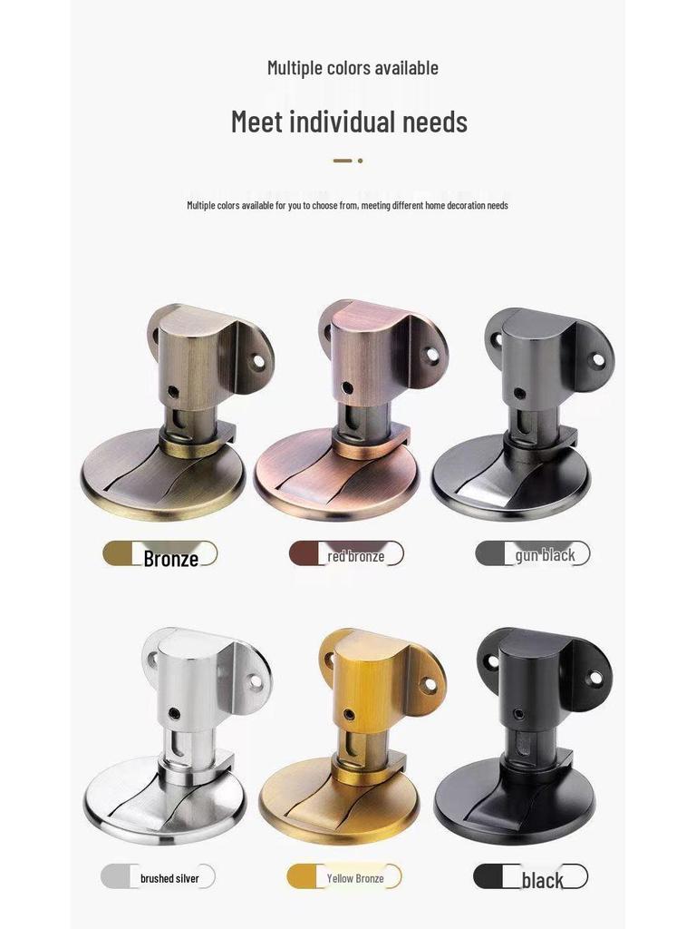 Silent Door Stopper: Hole-Free, Invisible Floor-Mounted Bumper for Bedroom and Bathroom