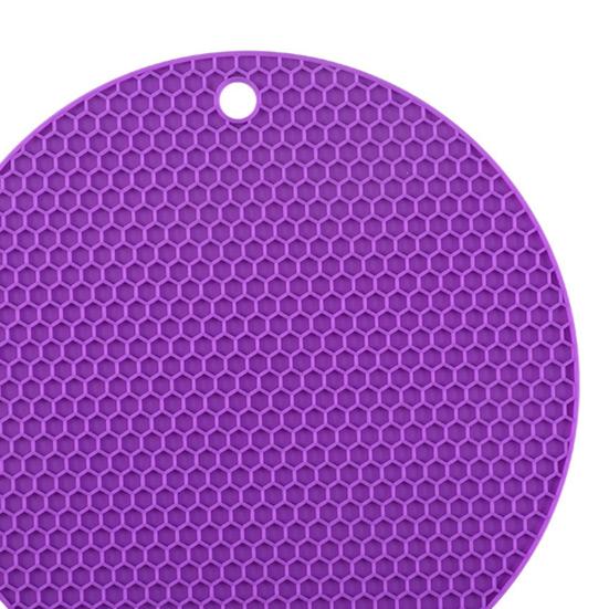 Silicone Honeycomb Round Pot Pad Thermal Insulation Mat Easy To Clean Anti-Slip Design Food-Grade Counter Hot Pad