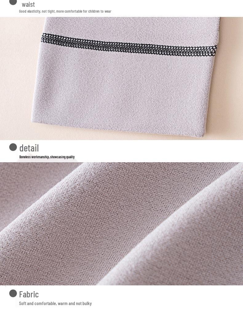 Boys' German Velvet Thermal Underwear Set with Fleece Lining for Teens & Big Kids - Autumn/Winter