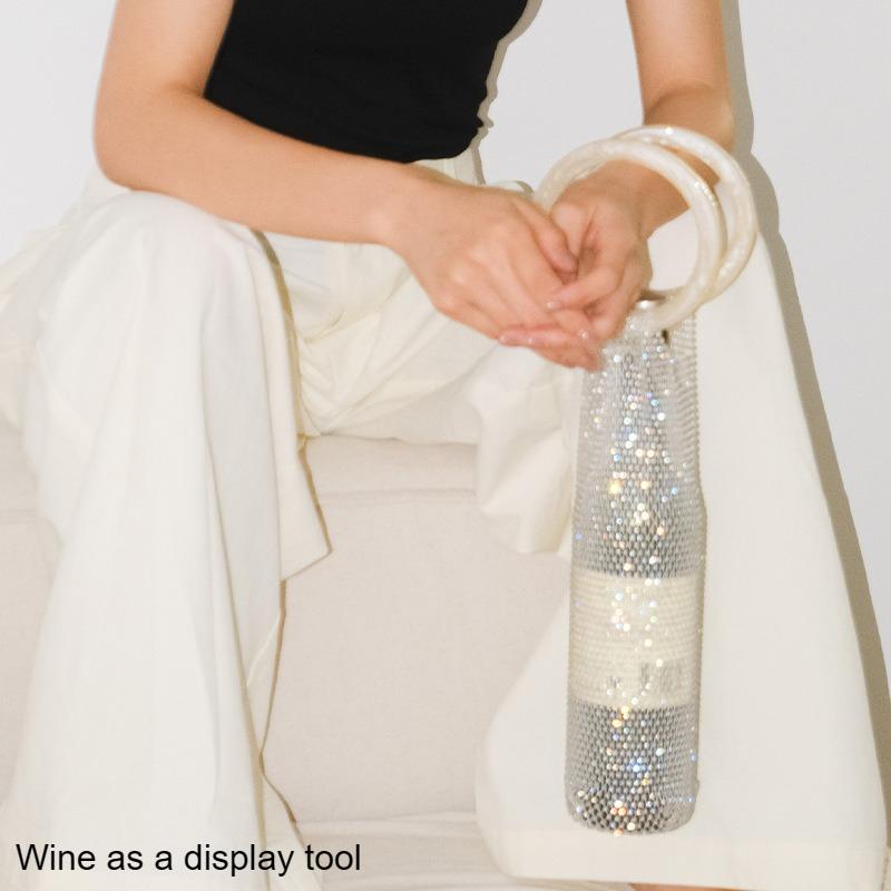

Light Luxury Woven Wine Bag Portable Handheld Gift Bag High Appearance Bag Reusable High-Grade Gift Packaging Bag 42x12cm белый