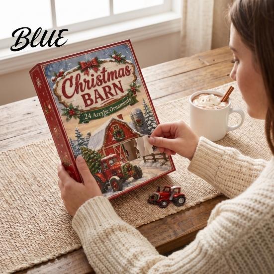 Kids Holiday Activity Ornament Set Calendar 24Pcs Christmas Advent Sets Farm Acrylic 2D with Rustic