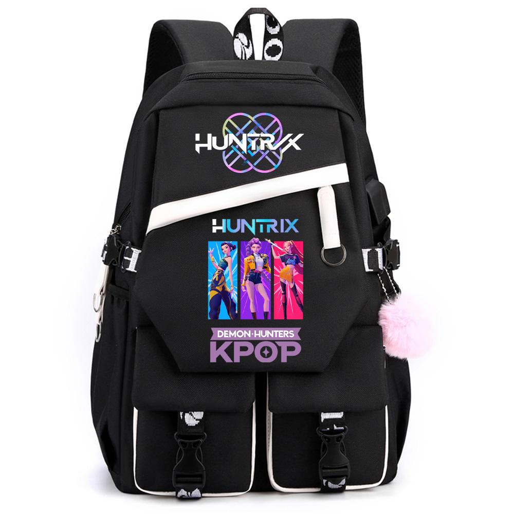 Kreskówkowy Kpop Łowcy Demonów Nadrukowany Plecak o Dużej Pojemności dla Nastolatka Ucznia Dziewczyny Chłopca Tornister Torba na Książki Prezent dla Dziecka Kobiety Wodoodporna Torba Podróżna Mochila