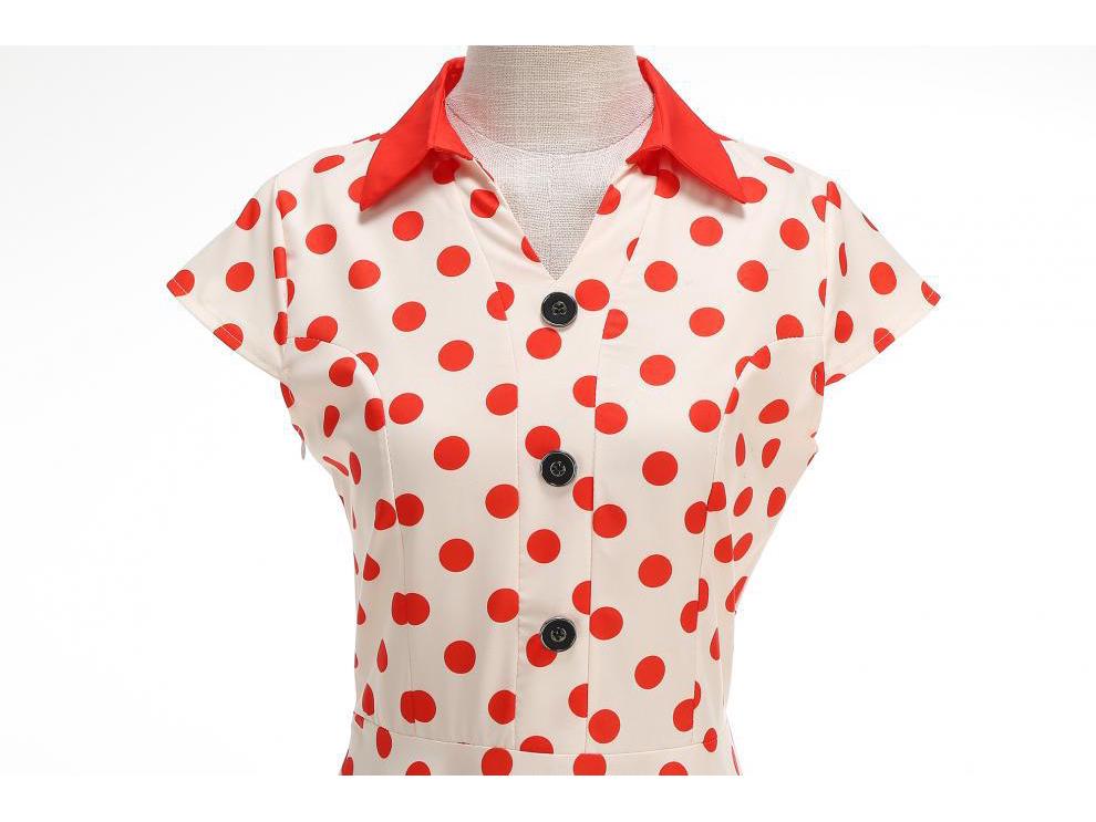 Polka Dot French Retro Hepburn Collar Dress 2025