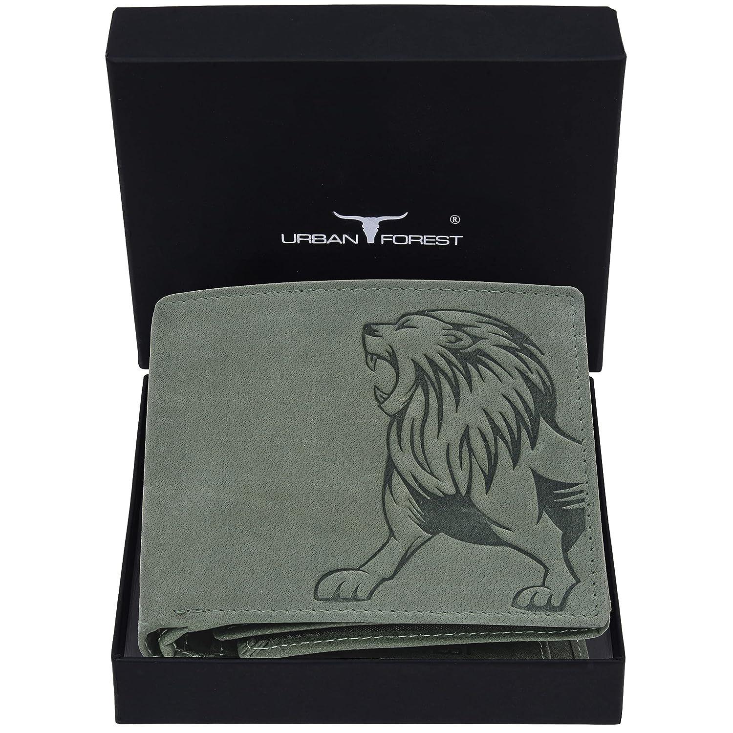 

URBAN FOREST Leo RFID Блокирующий винтажный синий кожаный кошелек для мужчин