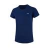 Round Neck Solid Color Simple Short Sleeve T-Shirt Women Tops Navy-Blue AHSR792-6