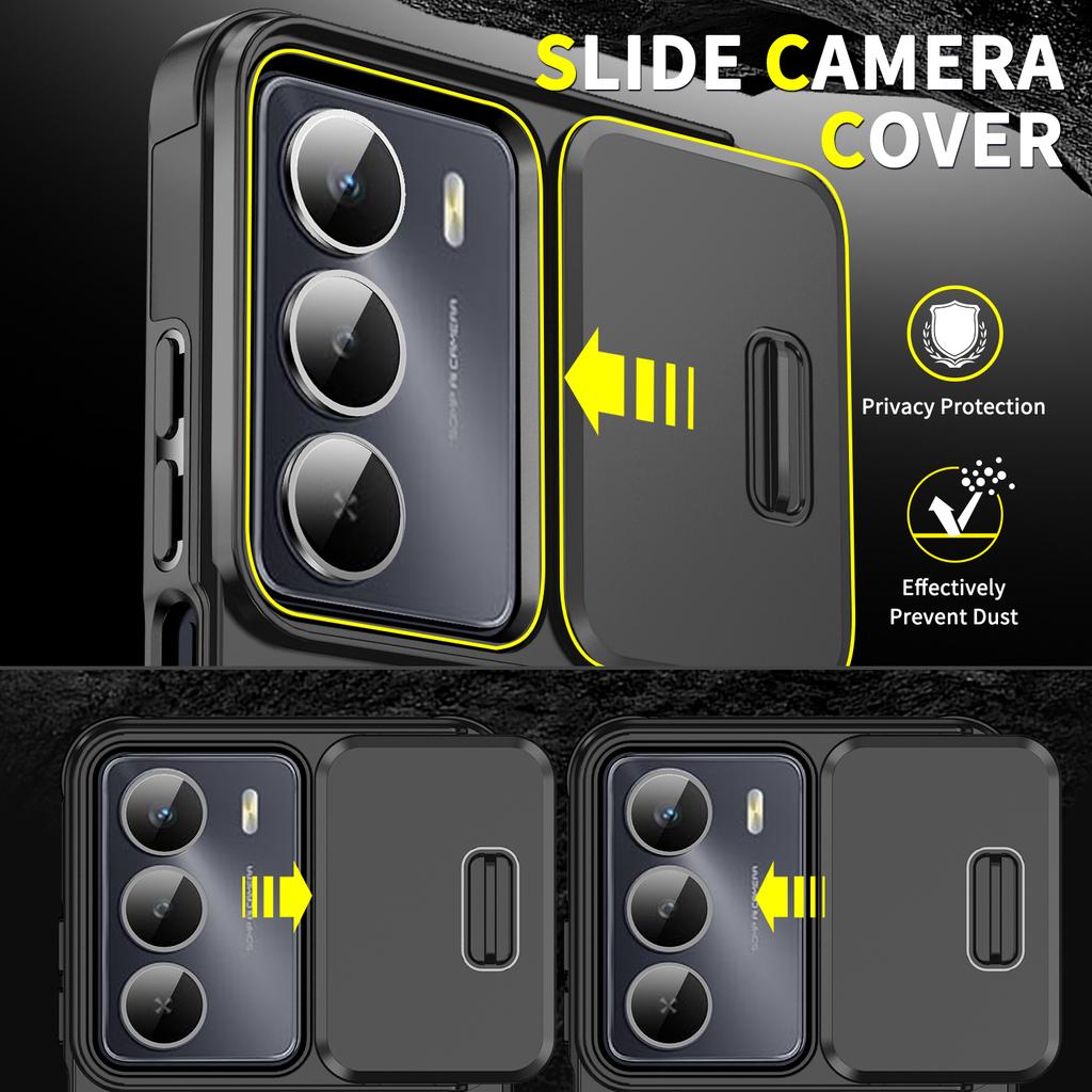 Funda For Realme C75 4G Slide Lens Protection Armor Phone Case For Realme C75 C 75 RealmeC75 Car Magnetic Ring Holder Back Cover