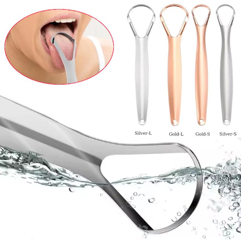 Tongue Scraper Stainless Steel tool Portable Single Layer Tongue Scraper Reusable Oral Mouth Brush Case Tongue Clean