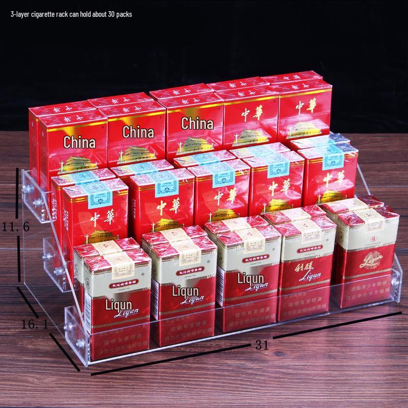 Acrylic Step-Style Cigarette & Beverage Display Rack