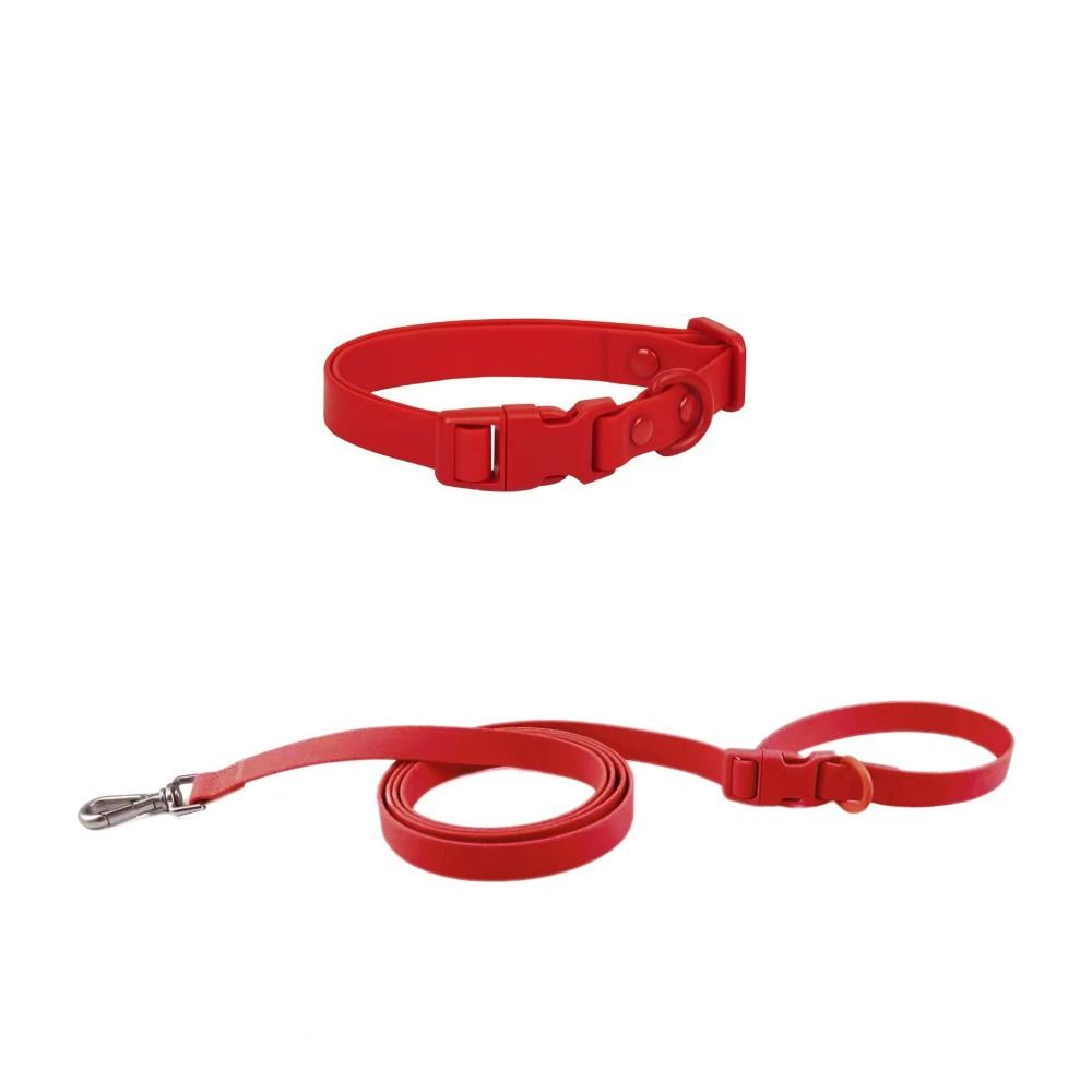 Adjustable PVC Pet Collars Combo Waterproof Soft Dog Leashes  Small/ Medium/ Large Dogs