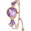 Time100 Women's Quartz Bracelet Watch Purple with Crystal Band, Waterproof, Multifaceted Glass, Gift Box