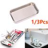 1/3Pcs Surgical Tray, Stainless Steel Tray for Lab Instrument Supplies, Tattoo Tool, Necklaces, Perfume, Hair Brushes, Jewelry