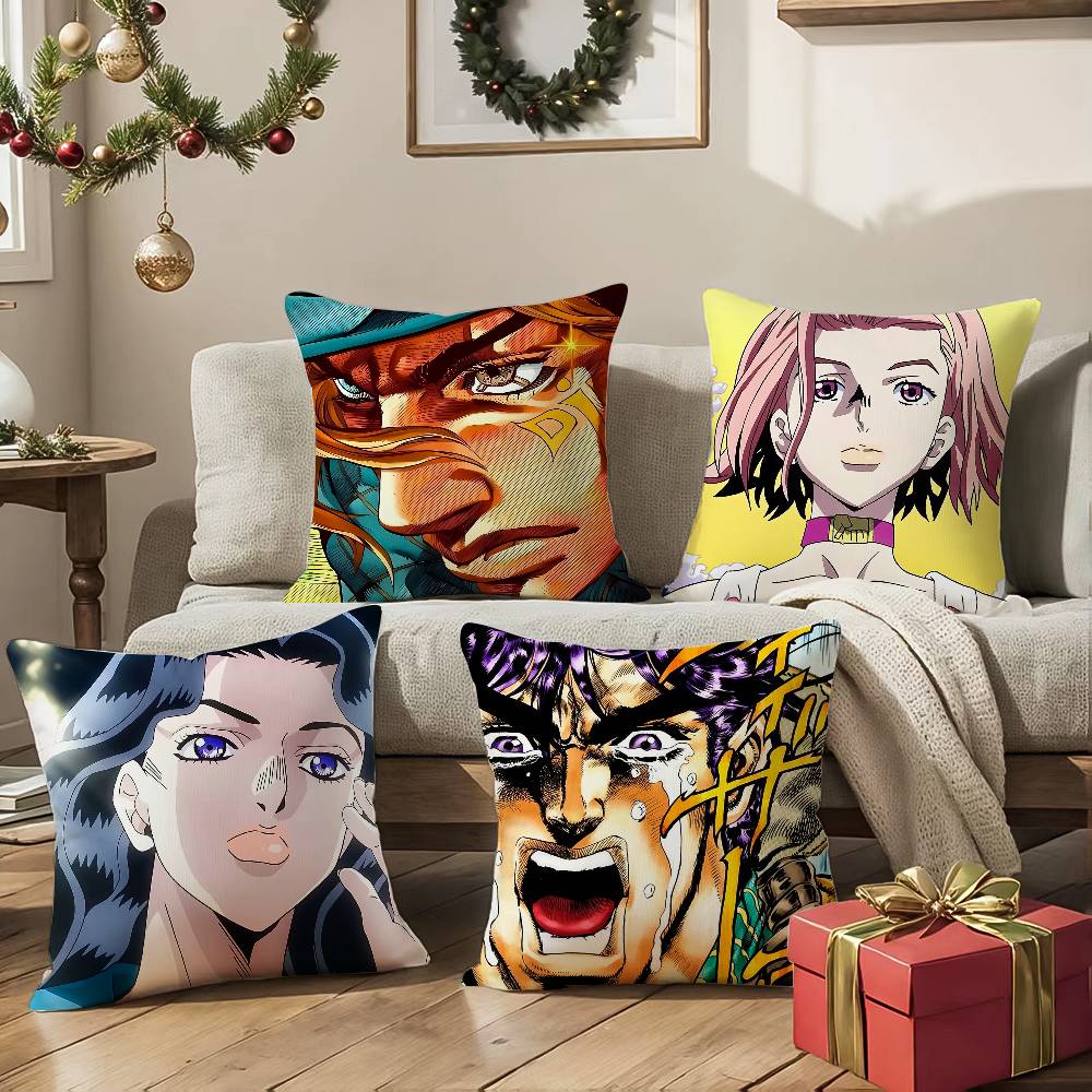 JoJos B-Bizarre Adventure Pillow Case Anti-dustmite Pillowcase Invisible zipper silky Sofa cushion cover