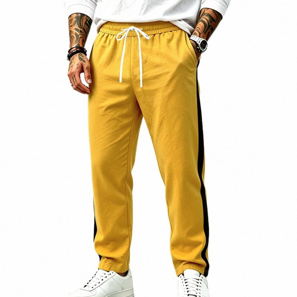 Men's Loose Fit Straight Leg Joggers with Color for Athletic and Casual Wear