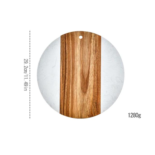1Pc Food Grading Wood And Marble Cutting Board Fruit And Bakery Serving Board Kitchen Gadgets Kitchen Accessories Home Kitchen