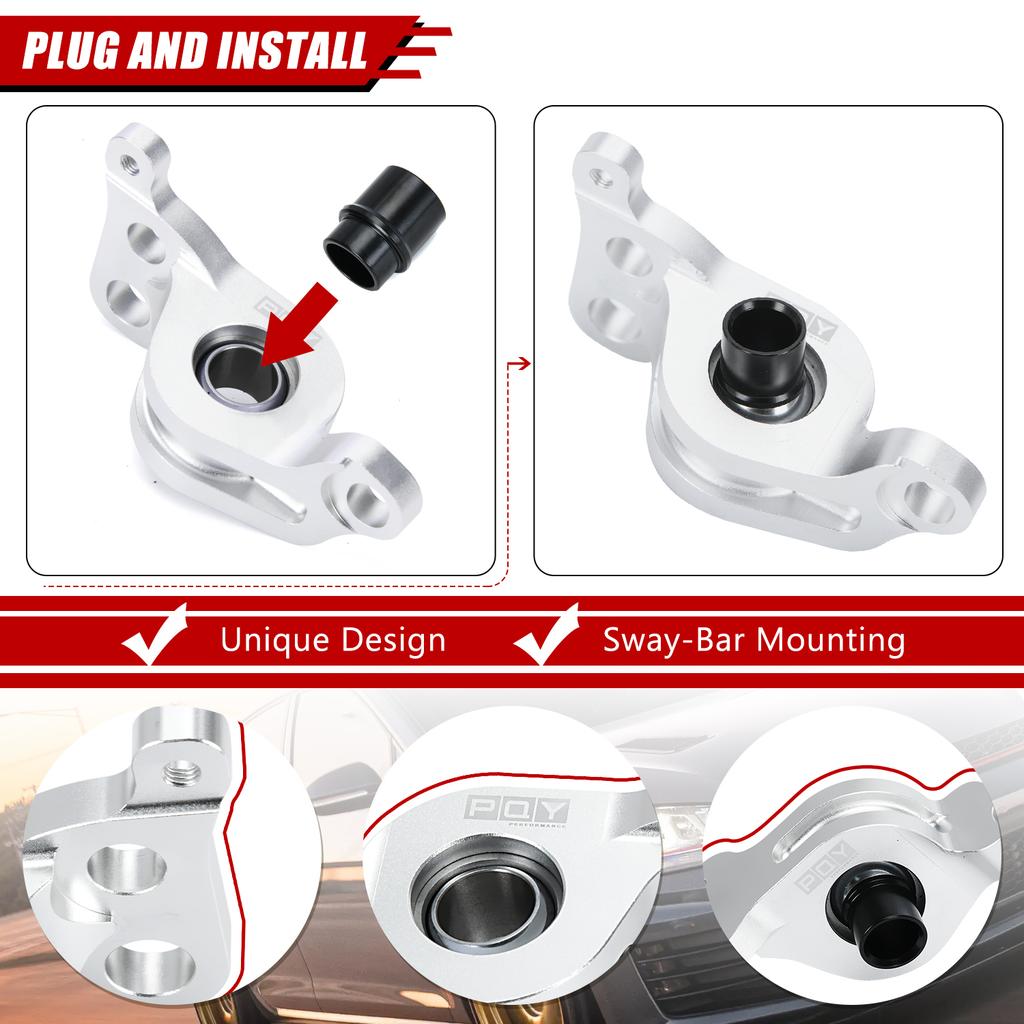 Spherical Compliance Bracket For 92-95 Honda EG Type Civic 1.6L 94-01 Acura Integra 1.8L