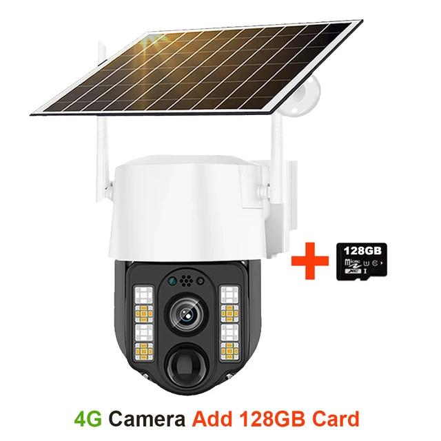 Solar Camera 4G Sim Outdoor Dual Lens PIR Human Detect Wireless Camara Powered Energy Waterproof CCTV Home Security Protection