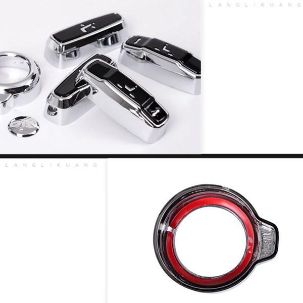 Silver & Black Plastic Seat Adjustment Button Cover Set for Road Vehicles