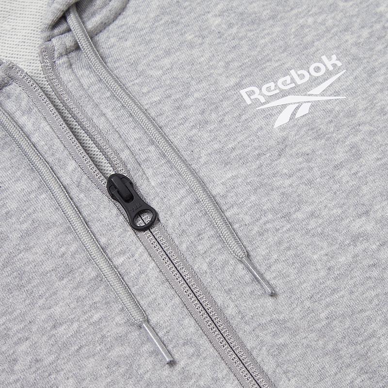 Reebok Comfy Hooded Zip-Up Jacket Men Jackets Gray GV5514