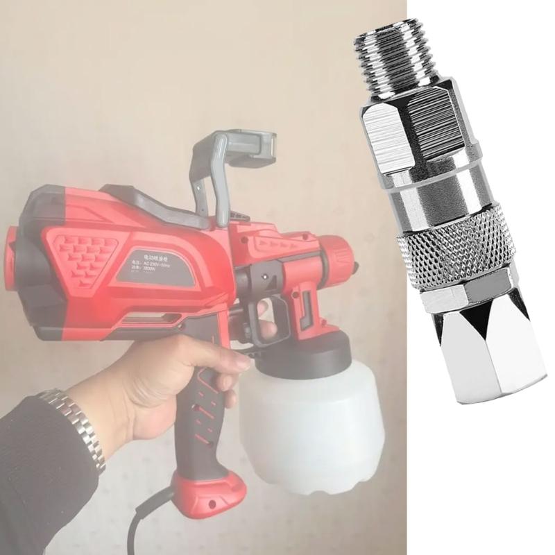 652F 2 st Stål Airless Spruta Svängbara Kopplingar Fogar 1/4 Roterande Slangkopplingar 360 Graders Rotation För Tryckpistoler