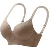 Solid color large cup without steel ring, double breasts, thin large size bra cover gathered to prevent sagging