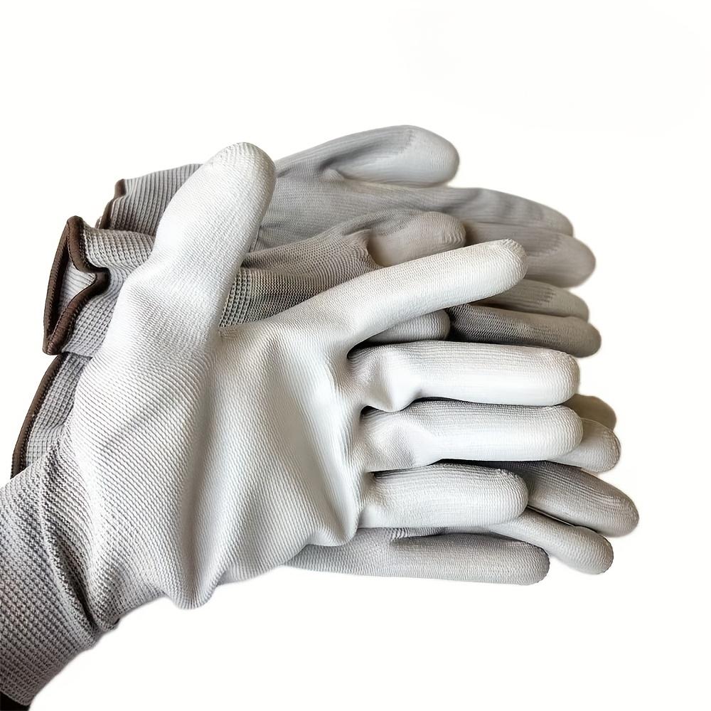 Γκρι γάντια 12 συσκευασιών, αντιολισθητικά ανθεκτικά, πλεκτό βραχιολάκι Comfort Fit, ανθεκτικό στο σκίσιμο, για κηπουρική, κατασκευές, ξυλουργικές εργασίες και επισκευές αυτοκινήτων