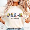 Personalized Pre Kindergarten Teacher Shirt, School Staff T-Shirt, CUSTOM Pre-K Teacher Team TShirts, Back To School Comfort Colors Tee