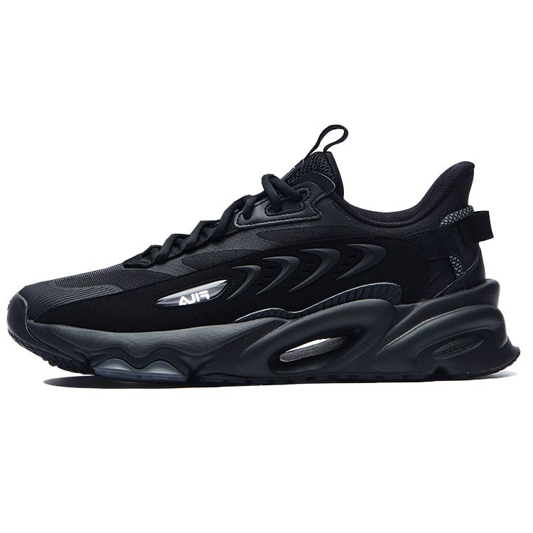Fila Heritage-FHT Soft Comfortable Fabric Synthetic Leather TPU Low-Top Casual Running Shoes Men Sneaker Black F12M131103FBK