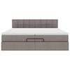 Ottoman Bed with Mattress Taupe 200x200 cm Fabric
