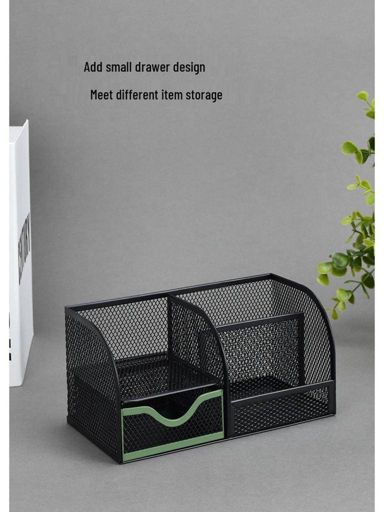 Little Seven Desktop Pen Holder - Office Stationery Organizer with Multiple Compartments