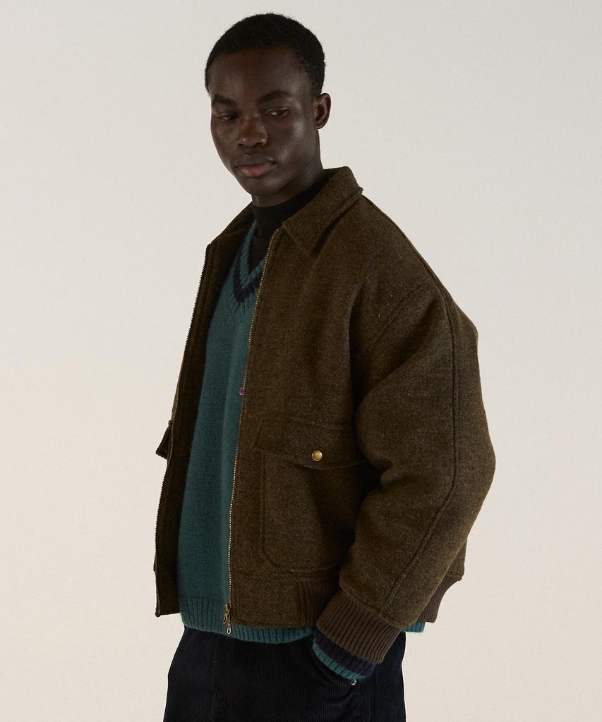 Pealp Heritage Wool Zip-Up Jumper 26(Brown)