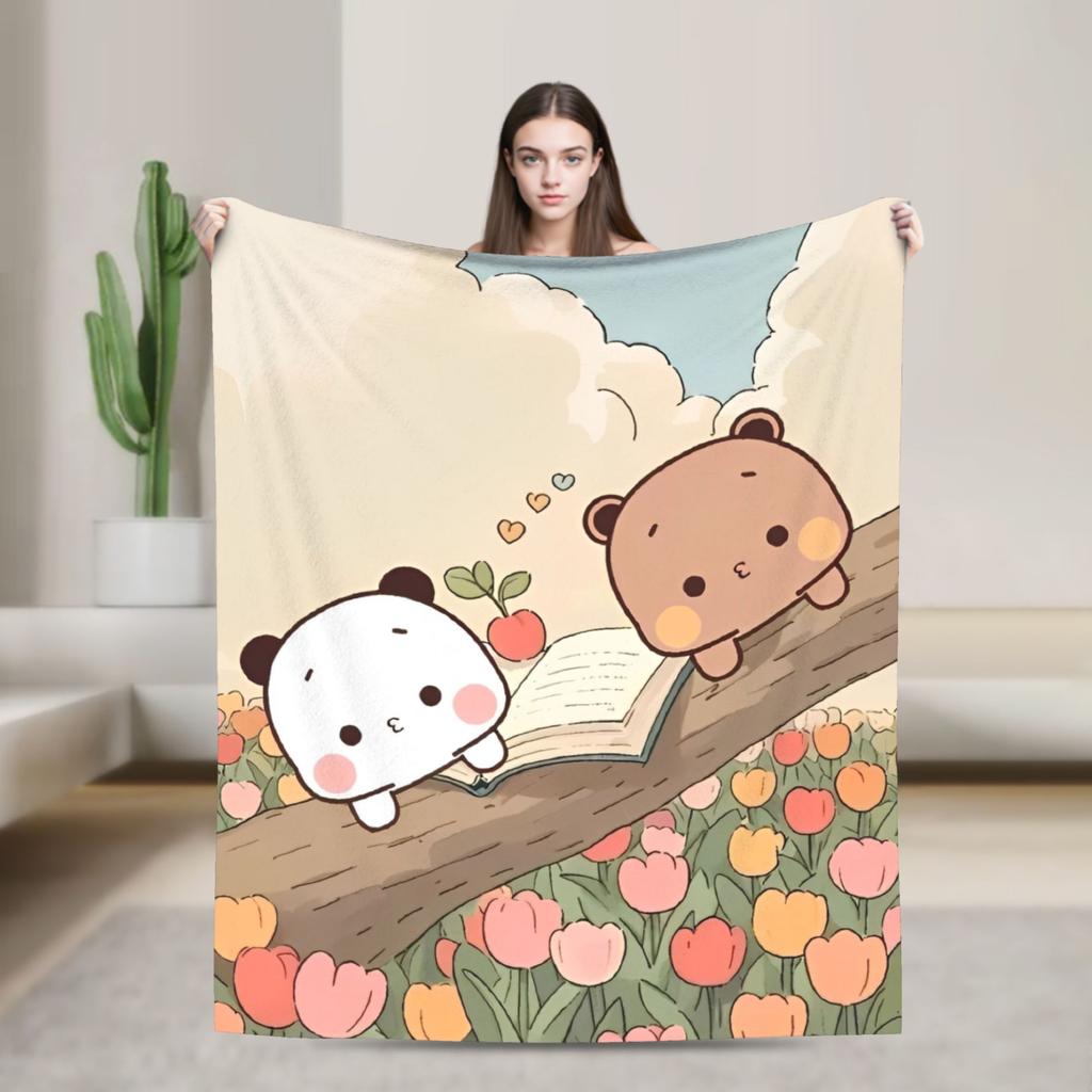 Bubu and Dudu Series Blanket Warm Soft Novelty Plush Throw Blanket For Living Room Picnic Flannel Bedspread Bed Cover