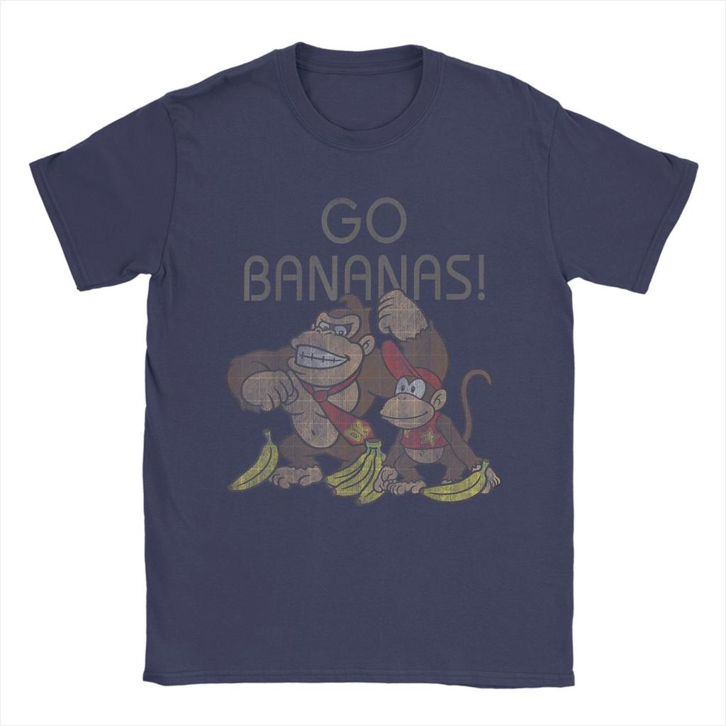 Donkey Kong Go Bananas Grafik T-Shirt Sommer T-Shirts Baumwolle Neuheit T-Shirt für Männer Kurzarm Freizeit-Tees