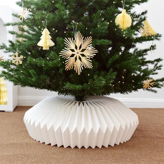 Yousheng Honeycomb Christmas Tree Collar Foldable Paper Christmas Tree Base Stand Cover Basket Skirt Collar for 12"-25" Stands
