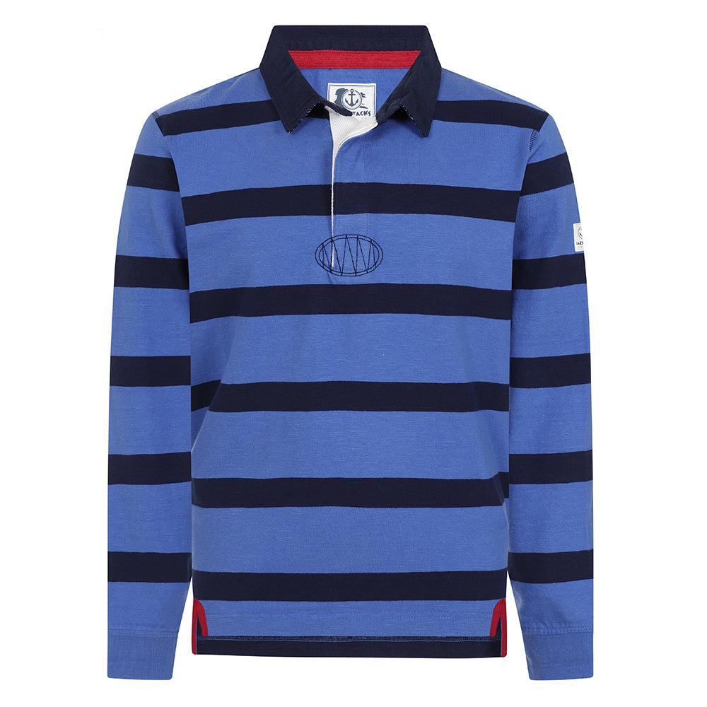 Lazy Jacks Mens Striped Long-Sleeved Rugby Polo Shirt