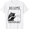 Werde unregierbar Beißende Katze Meme Grafik T-Shirt Baumwolle Lässig Rundhals T-Shirt für den täglichen Gebrauch