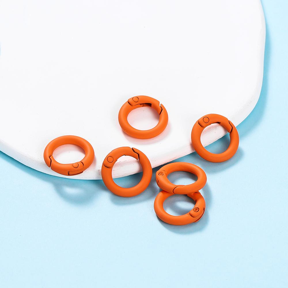 5Pcs/Lot Colorful Metal O Ring Spring Clasp Openable Round Carabiner Keychain Clips Hook Dog Chain DIY Jewelry Buckle Connector