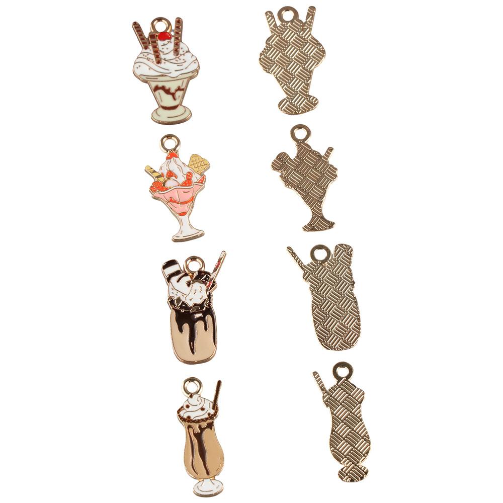 40 Stück 21–23 mm in langen Emaille-Eiscreme-Charms zum Selbermachen