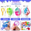 10/50Pcs Heart Square Mini Keychain Fidget Toys Push Bubble Stress Relief Special Needs Squeeze Toys Buckle Keyring Kids Adult