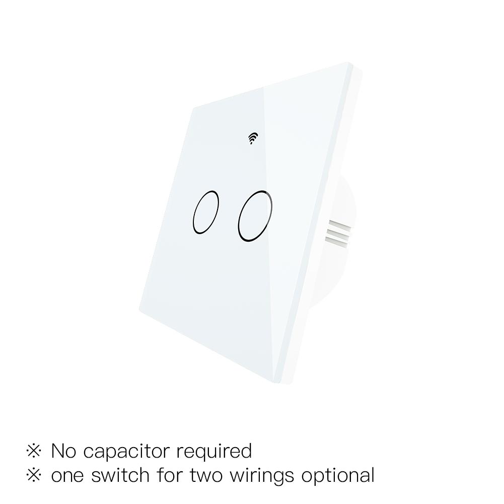 מתג אור חכם ZigBee קיר מגע עם חוט ניטרלי / ללא חוט ניטרלי, ללא קבל נדרש Smart LifeTuya 2/3 Way Muilti-Control