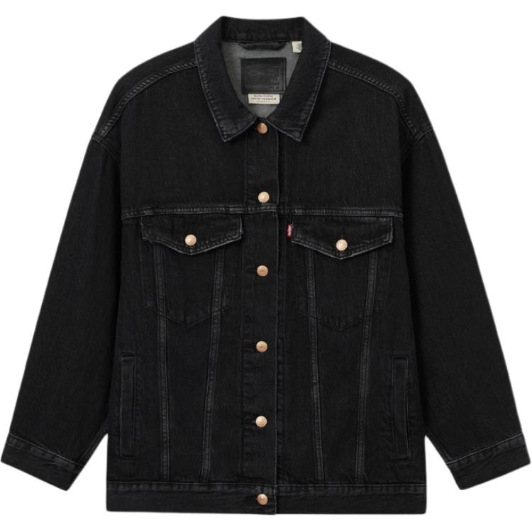 

Levis Куртка повседневная свободного кроя с эффектом ретро-стирки, однобортная, женская, куртки, черный 001C4-0000 S