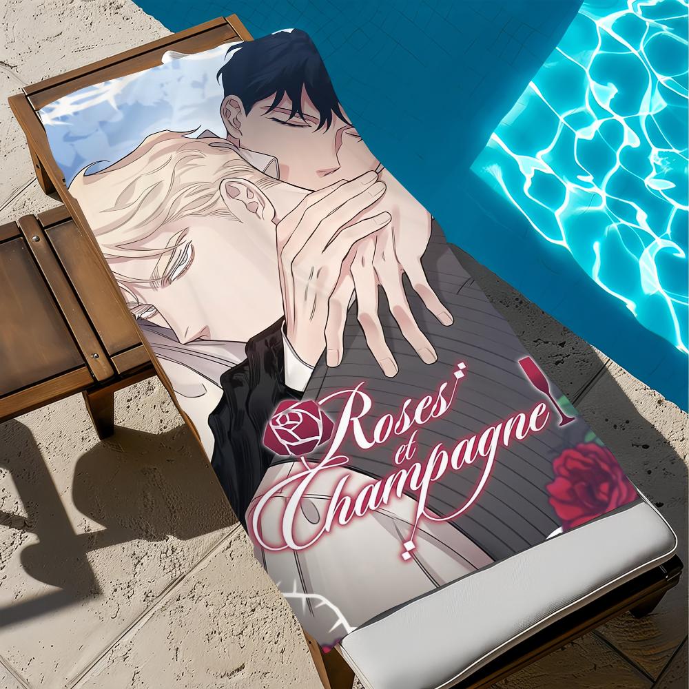 Anime R-Roses And C-champagne Towel Beach Quick Dry Soft Pool Towels Gift for Travel Gym Shower Camping sports