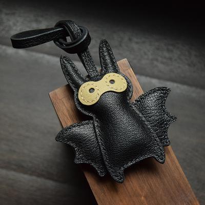 Little Bat Leather Handmade Car Key Bag Pendant Cute Halloween Simple Black Keychain