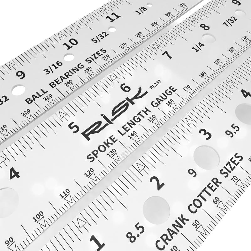 Spoke Measuring Ruler Double-Sided Spoke Length Measuring Ruler Multi-Function Steel Ruler Gauge Tool for Mountain Bike